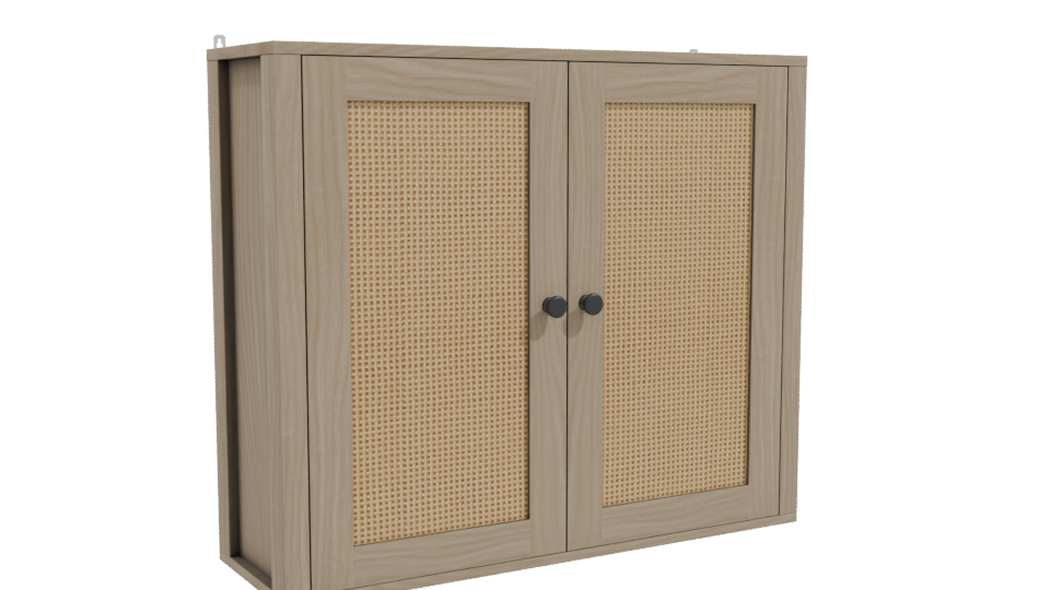 Stylish Wooden Wall Cabinet 3D - Professional 3D Model Render 10