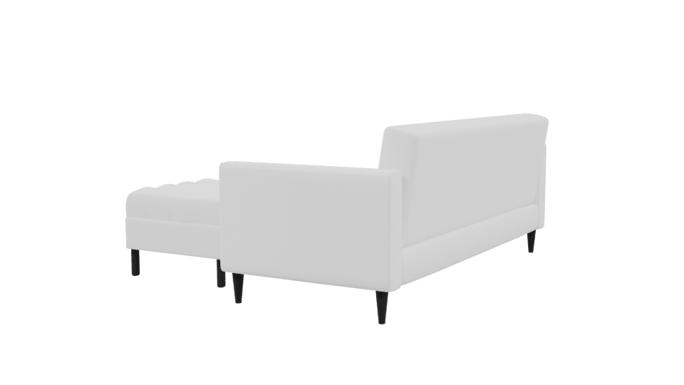 White Retro Sofa with Poufs 3D - Professional 3D Model Render 3