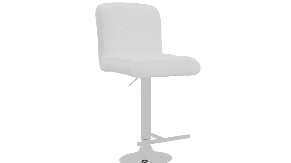 Sleek White Barstool 3D Model - Professional 3D Model Render 10
