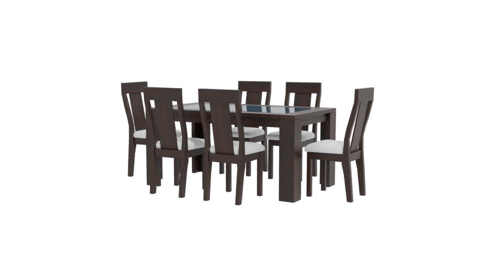 Elegant Modern Wooden Dining Table Set 3D Model - Professional 3D Model Render 12