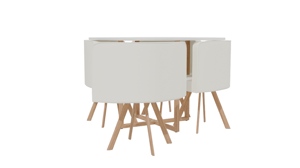 Modern Dining Table and Chairs Set - Professional 3D Model Render 13