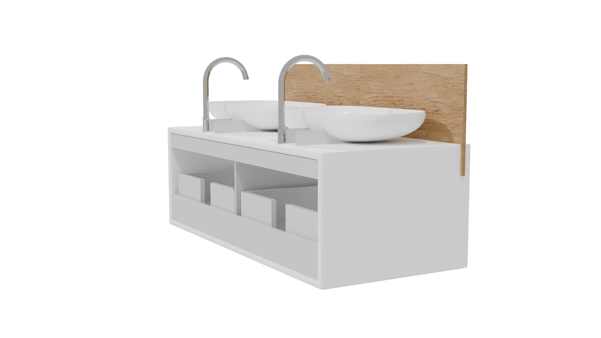 Double Sink Bathroom Vanity 3D - Professional 3D Model Render 7