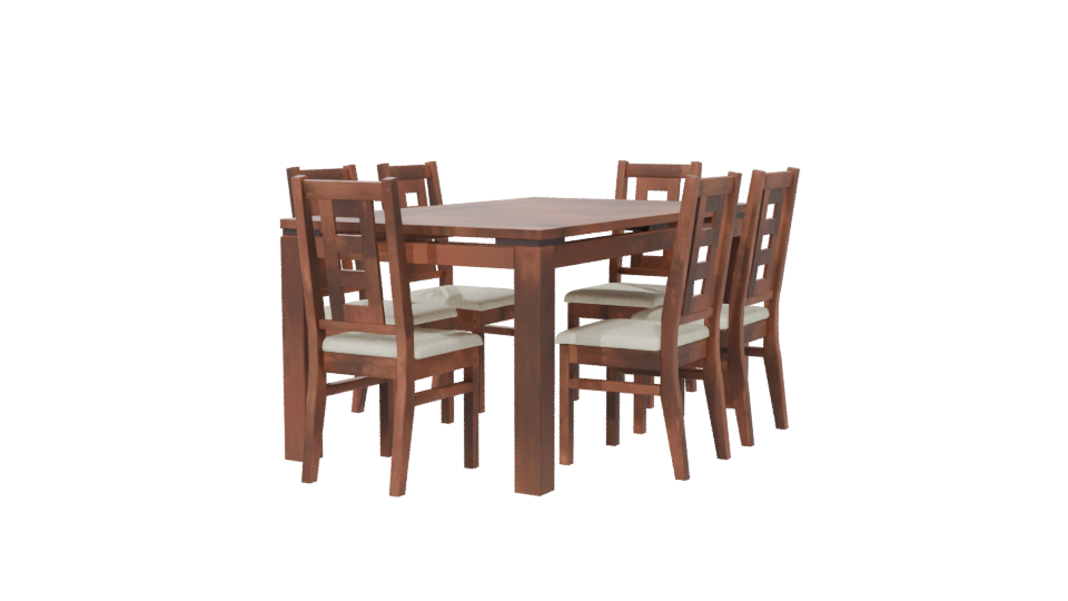 Contemporary Wooden Dining Set 3D Model - Professional 3D Model Render 6