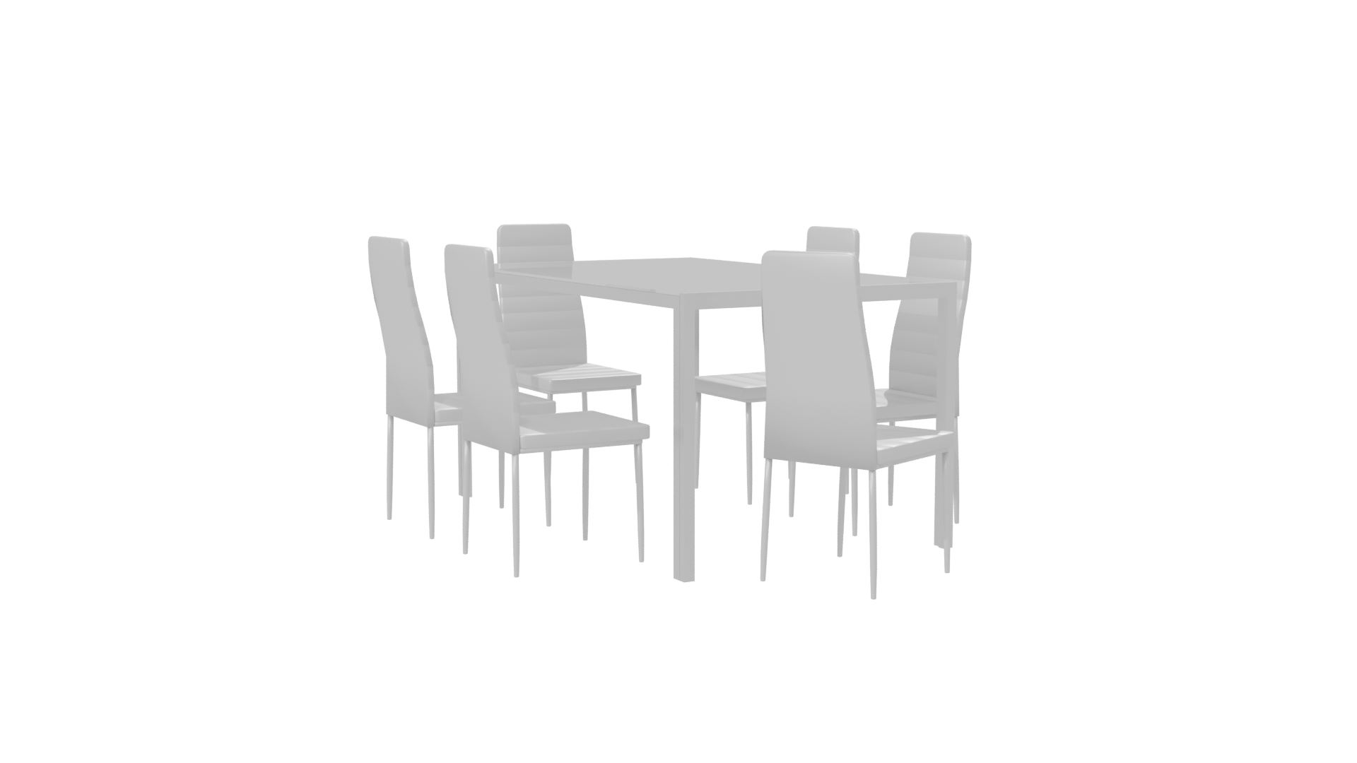 Modern Dining Table and Chairs - Professional 3D Model Render 7