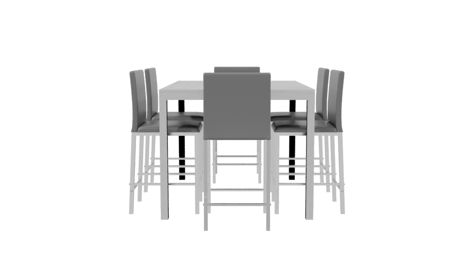 Stylish Modern Dining Table Set - Professional 3D Model Render 2