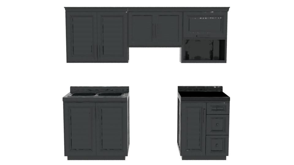 Stylish Kitchen Cabinet Set 3D - Professional 3D Model Render 11
