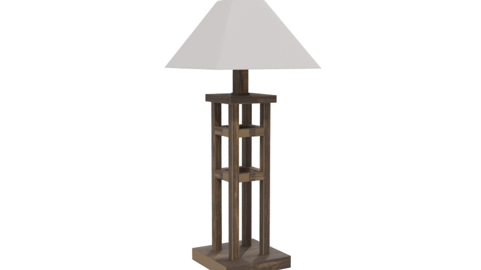 Stylish Wooden Table Lamp 3D - Professional 3D Model Render 13