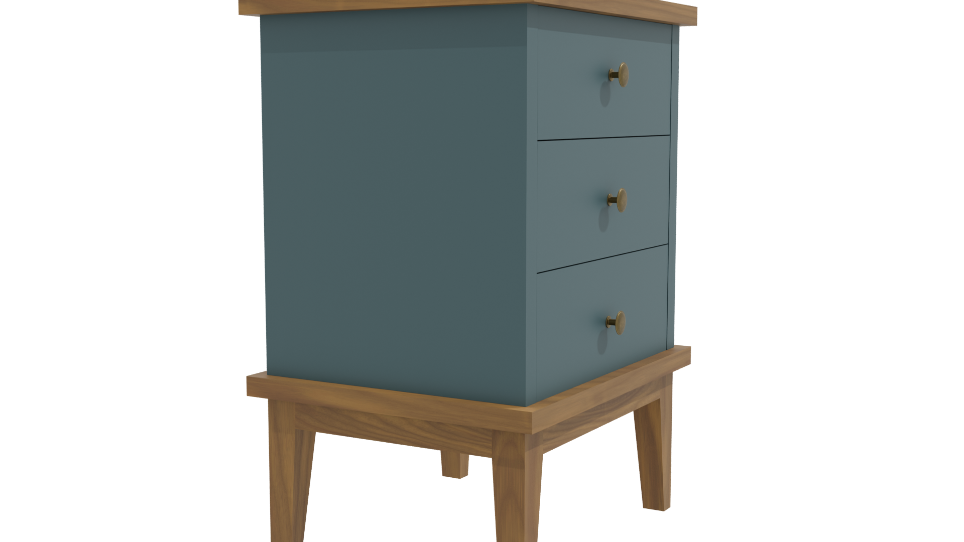 Stylish Wooden 3-Drawer Chest - Professional 3D Model Render 9