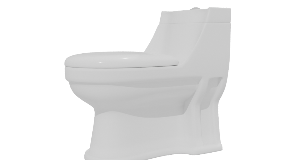 One Piece White Toilet 3D - Professional 3D Model Render 13