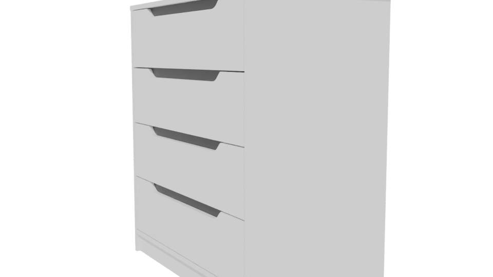 Modern White 4-Drawer Dresser 3D - Professional 3D Model Render 13