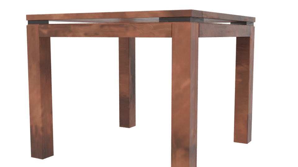 Stylish Wooden Square Dining Table 3D Model - Professional 3D Model Render 6