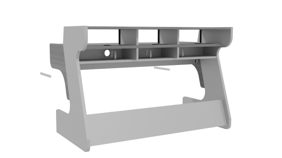 Stylish Modern Desk 3D Model - Professional 3D Model Render 4