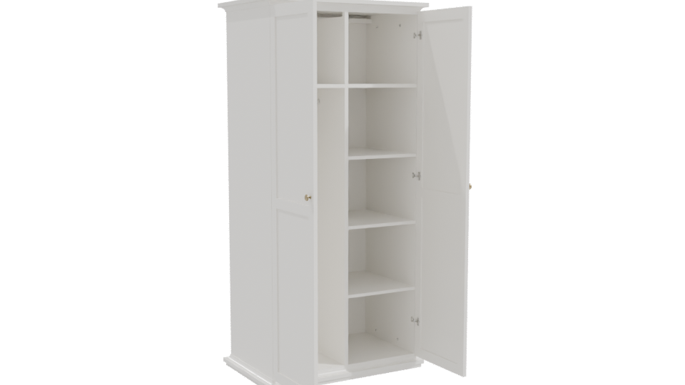 Minimalist White Wardrobe Model - Professional 3D Model Render 10