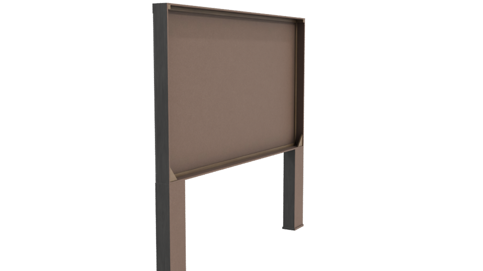 Elegant Upholstered Bed Headboard 3D Model - Professional 3D Model Render 3