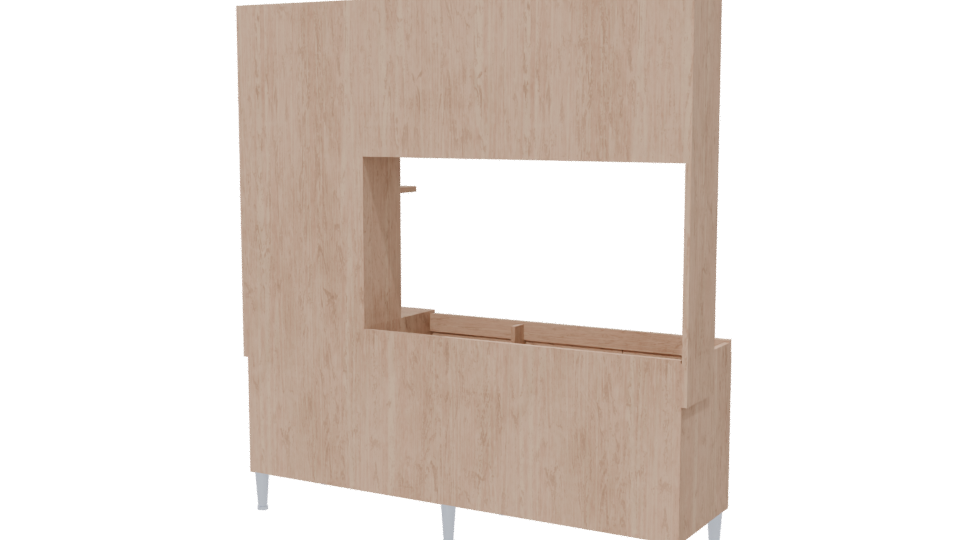 Stylish Wooden Cabinet Model - Professional 3D Model Render 6