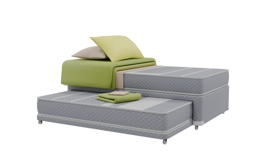 Stylish Double Bed Model - Professional 3D Model Render 9