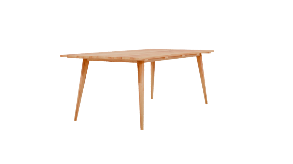 Stylish Wooden Dining Table Model - Professional 3D Model Render 3