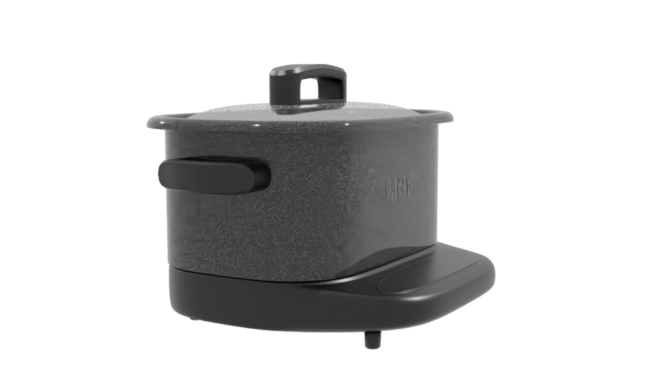 Stylish Electric Cooking Pot 3D Model - Professional 3D Model Render 9