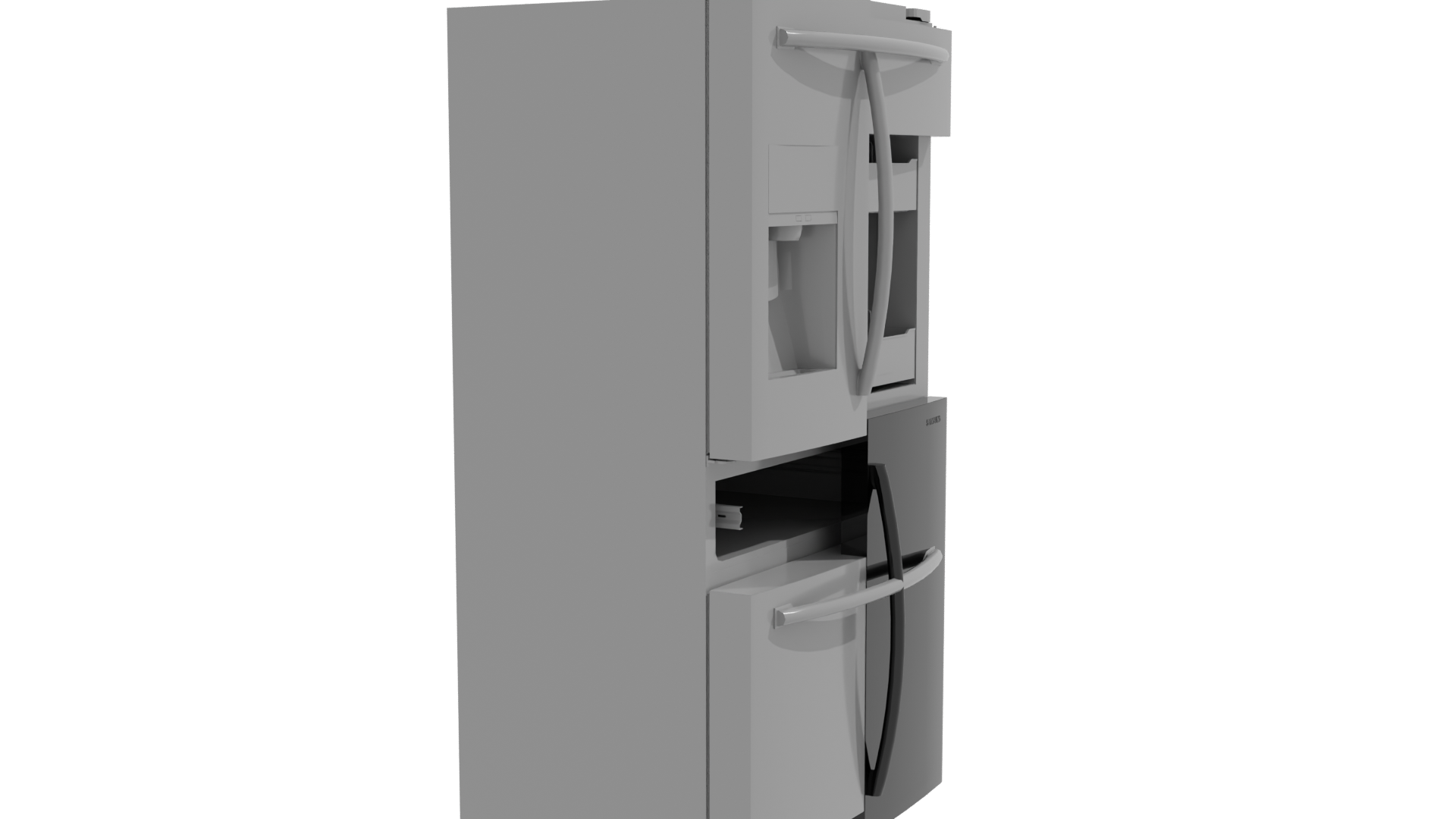 Stylish Black Refrigerator Model - Professional 3D Model Render 9