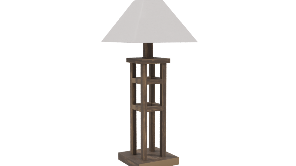 Stylish Wooden Table Lamp 3D - Professional 3D Model Render 4