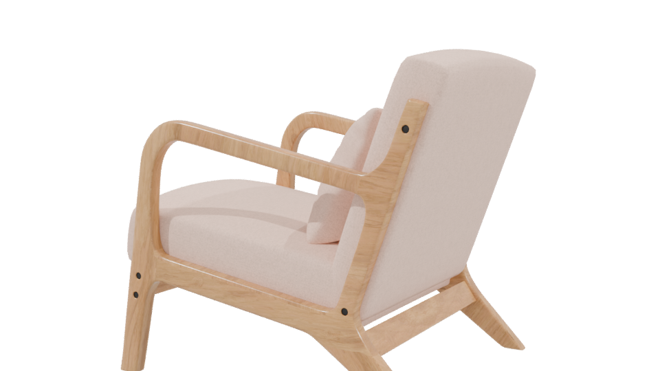 Stylish Modern Accent Chair 3D - Professional 3D Model Render 3