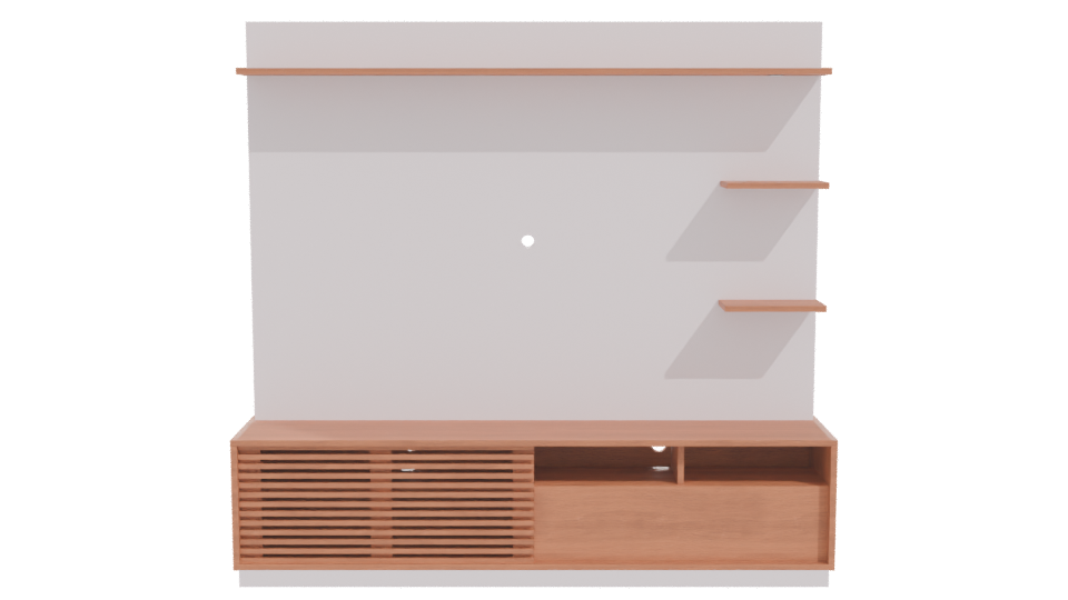Stylish Wooden TV Unit Model - Professional 3D Model Render 11