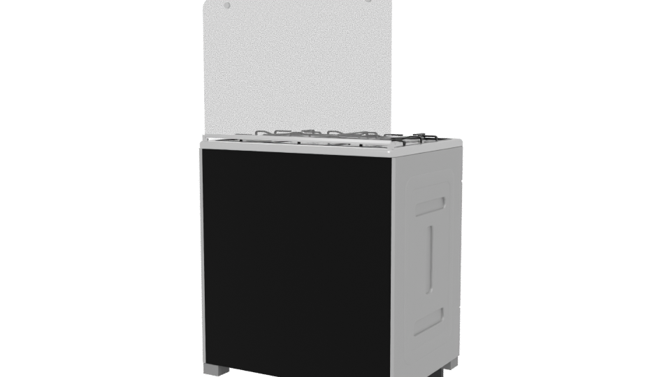 Stylish Gas Range Cooker Model - Professional 3D Model Render 6