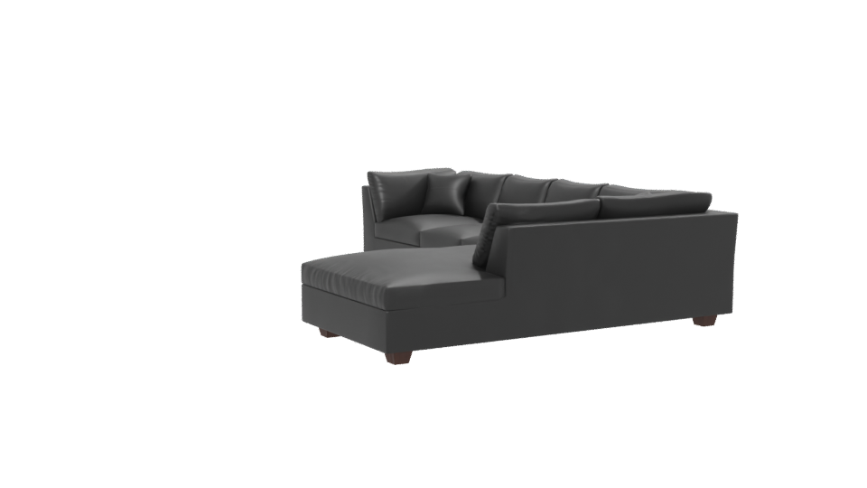 Modern L-Shaped Leather Sofa 3D - Professional 3D Model Render 13