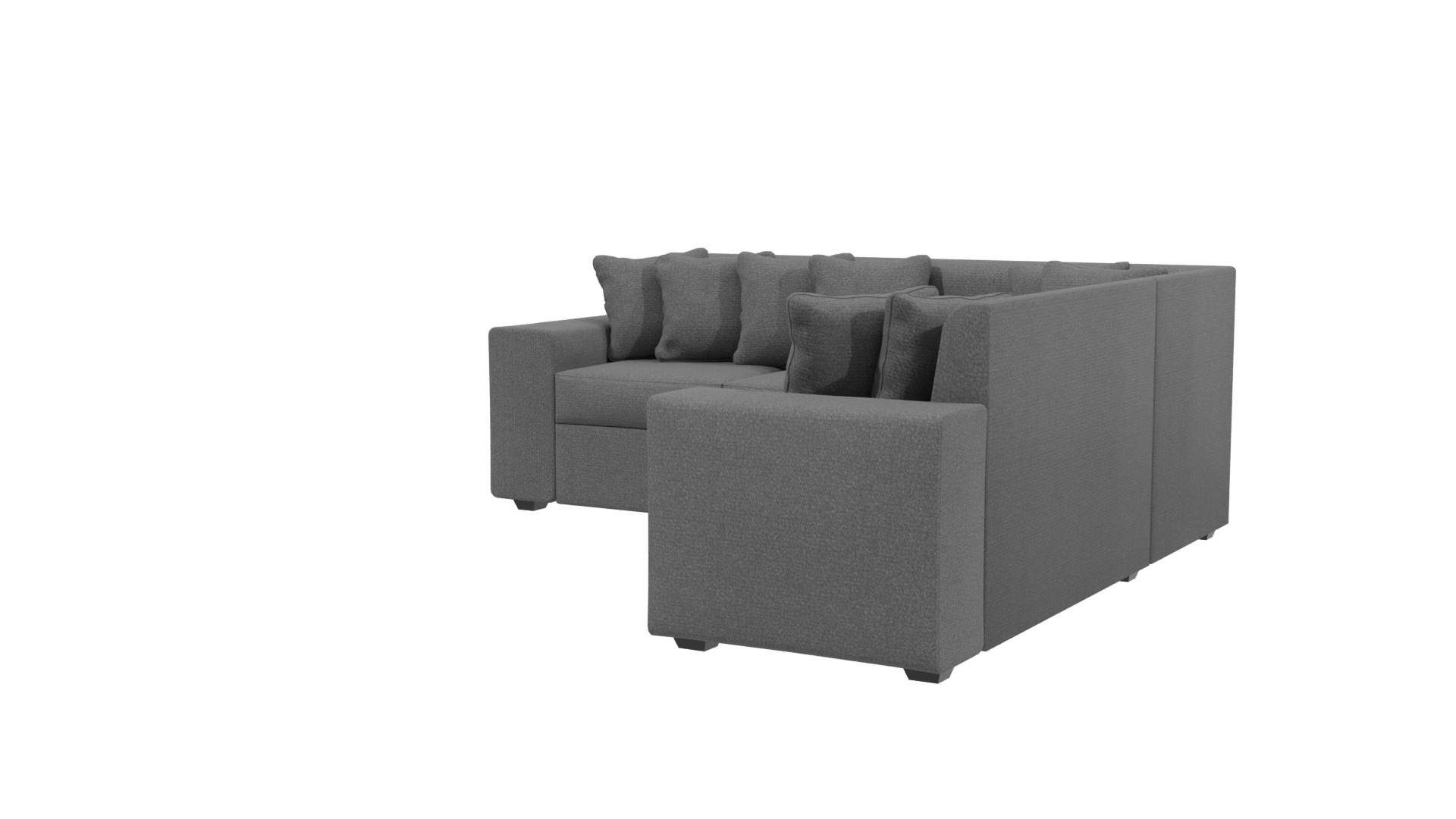 Stylish Fabric Sectional Sofa 3D Model - Professional 3D Model Render 3