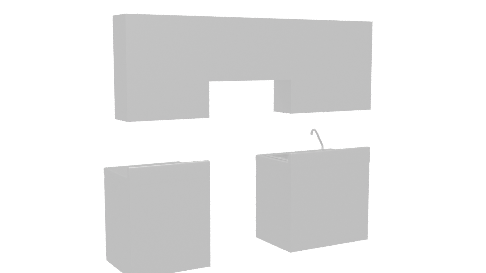 Sleek Modern Kitchen Cabinet Set - Professional 3D Model Render 4