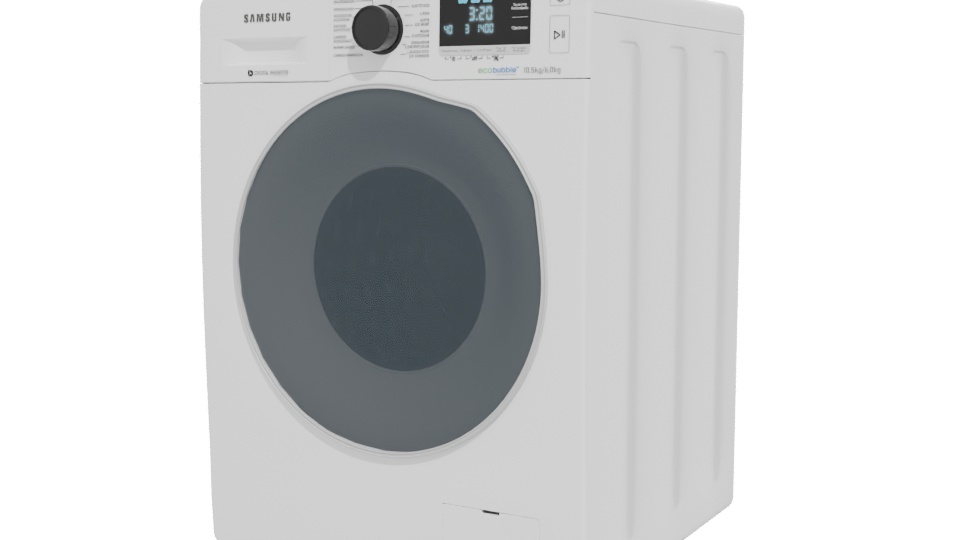Sleek Front-Loading Washing Machine 3D Model - Professional 3D Model Render 12