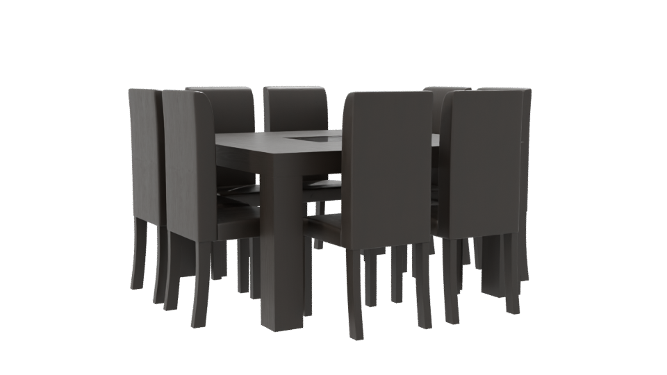 Minimalist Dining Table Set 3D - Professional 3D Model Render 7