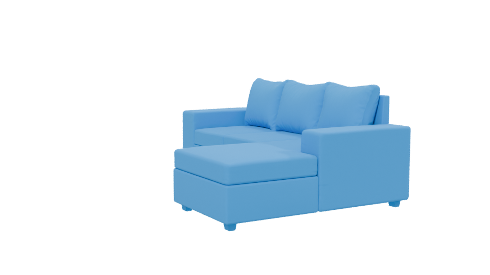 Stylish Blue Sofa Set 3D - Professional 3D Model Render 13