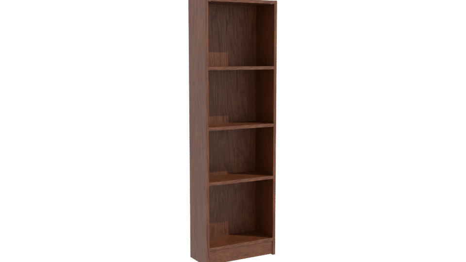 Stylish Wooden Bookshelf Model - Professional 3D Model Render 10
