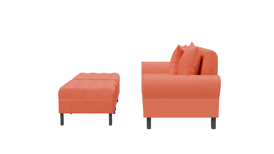 Stylish Orange Sofa Set 3D - Professional 3D Model Render 2