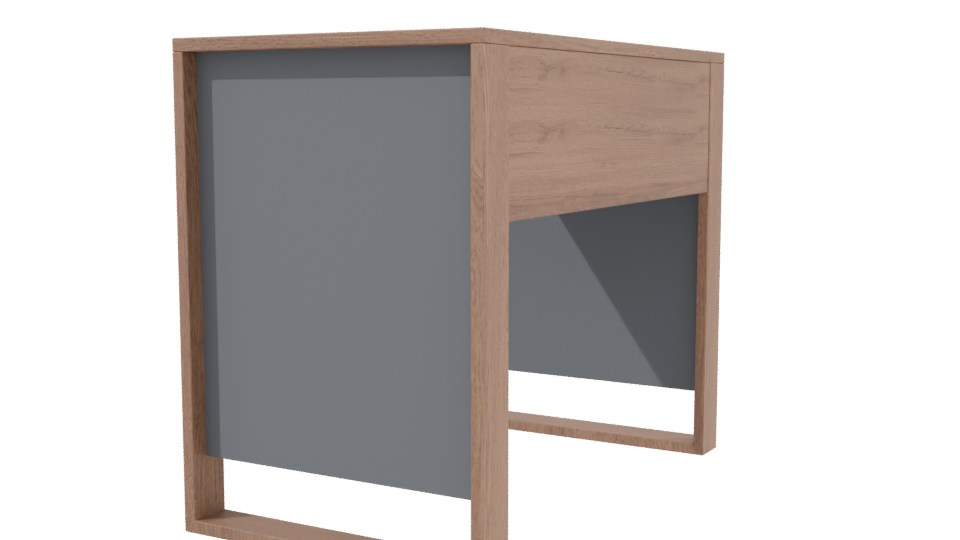 Stylish Modern Wooden Writing Desk 3D Model - Professional 3D Model Render 3