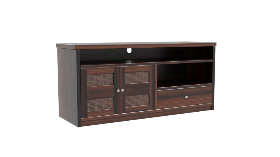 Stylish Wooden Media Console 3D - Professional 3D Model Render 10