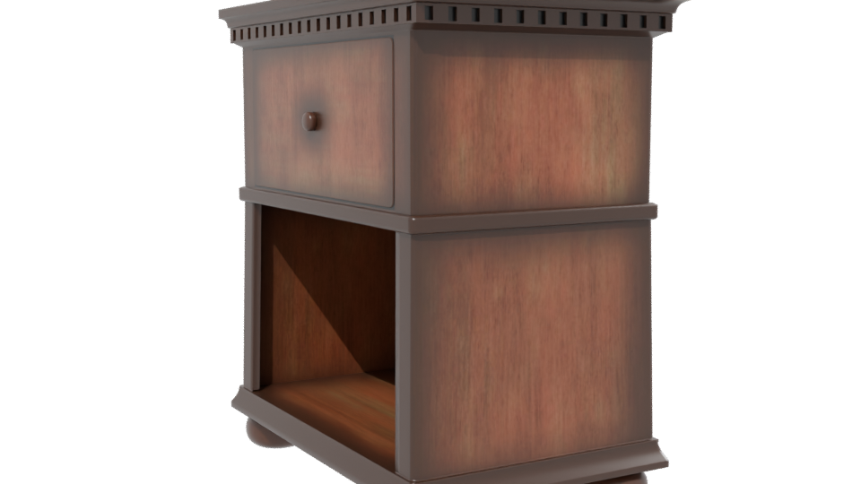 Vintage Wooden Nightstand Model - Professional 3D Model Render 13