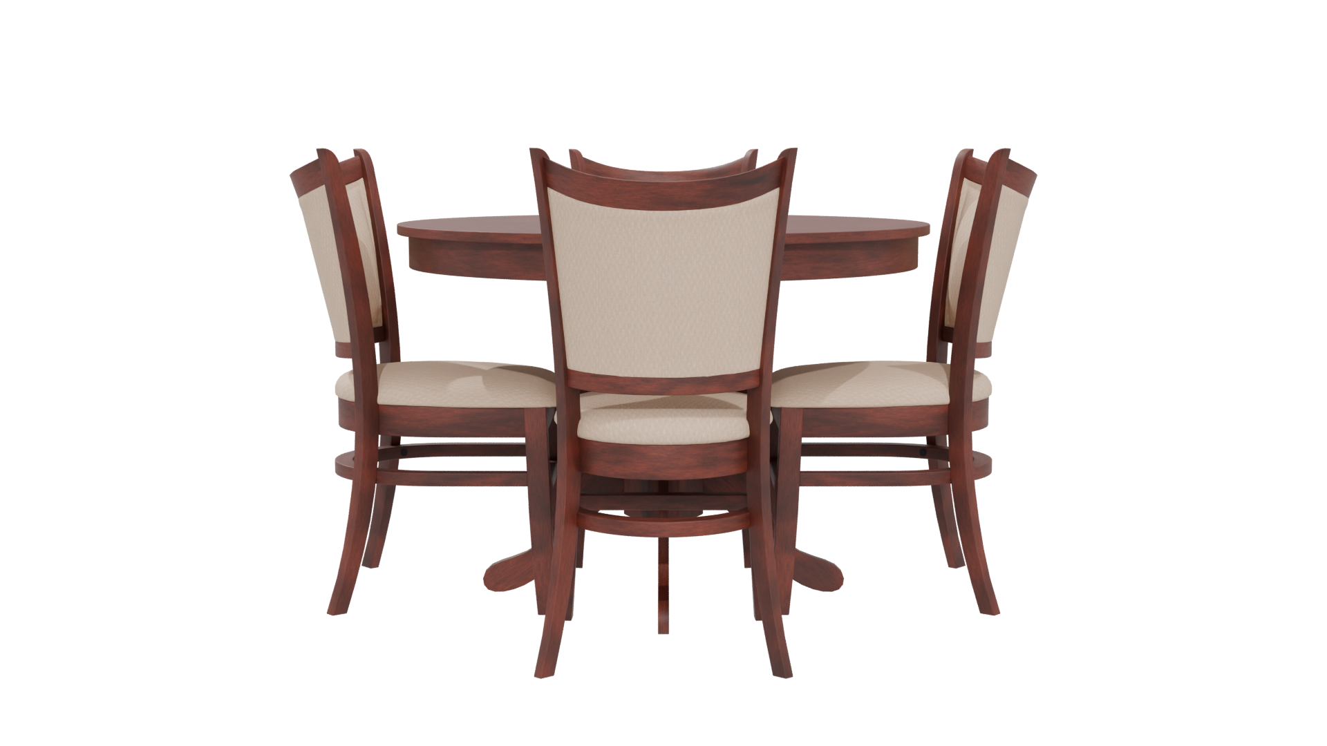 Elegant Round Dining Table Set - Professional 3D Model Render 5