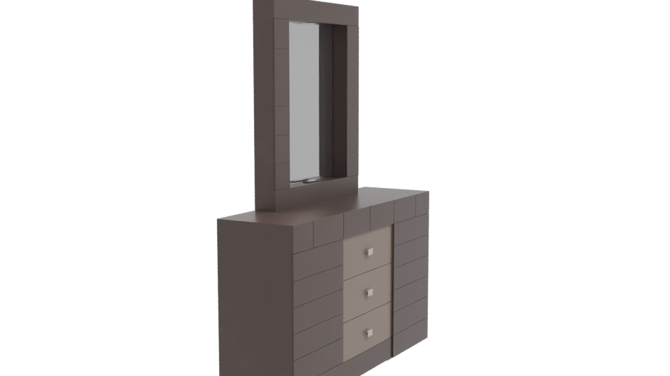 Stylish Modern Bedroom Dresser with Mirror 3D Model - Professional 3D Model Render 9
