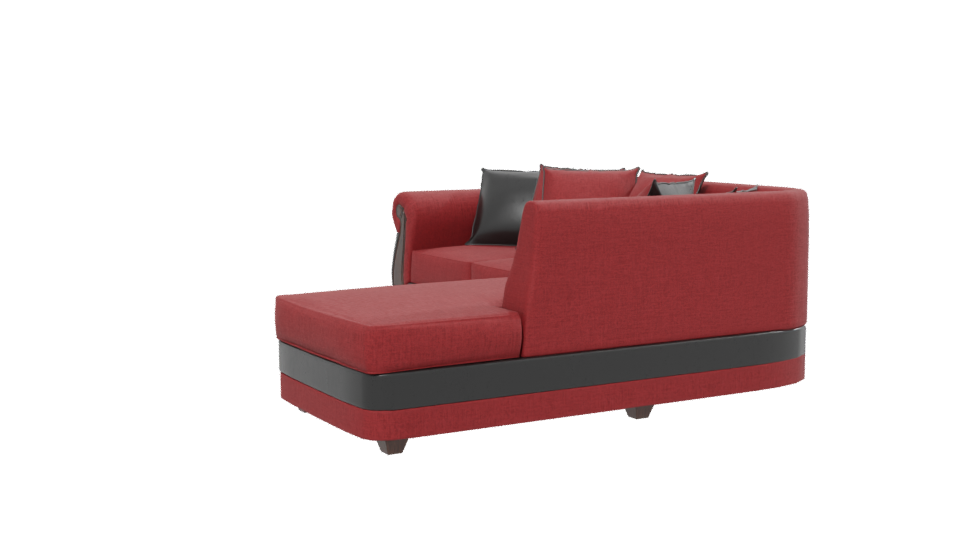 Stylish Red Fabric Sofa with Cushions 3D Model - Professional 3D Model Render 13