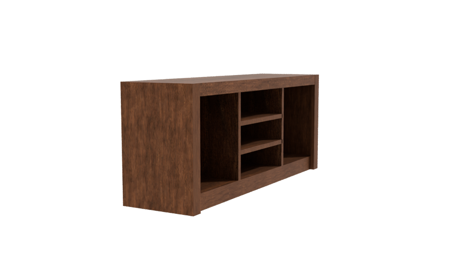 Stylish Wooden Media Console 3D - Professional 3D Model Render 9