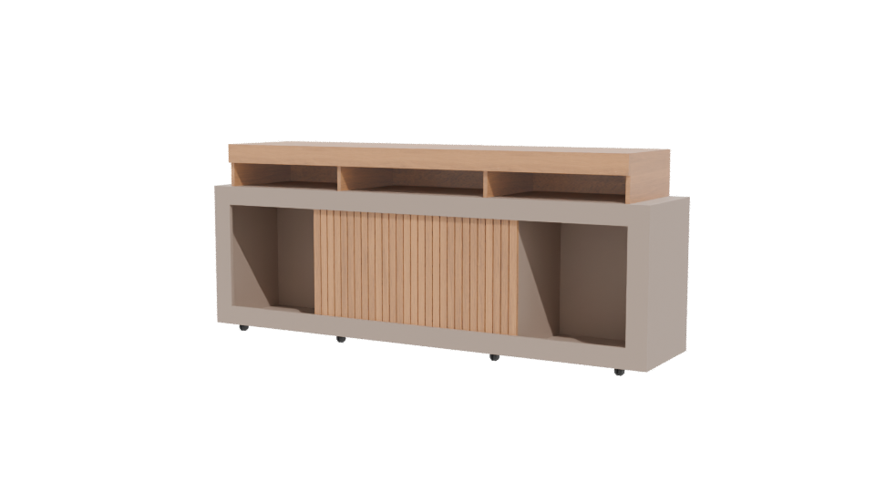 Contemporary Wooden Storage Console 3D Model - Professional 3D Model Render 12