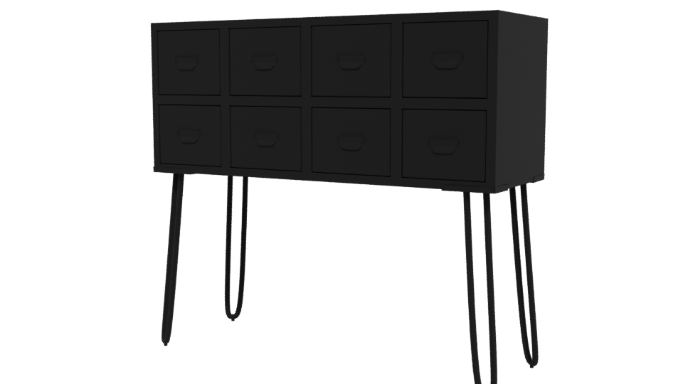 Vintage Wooden Storage Console 3D - Professional 3D Model Render 12