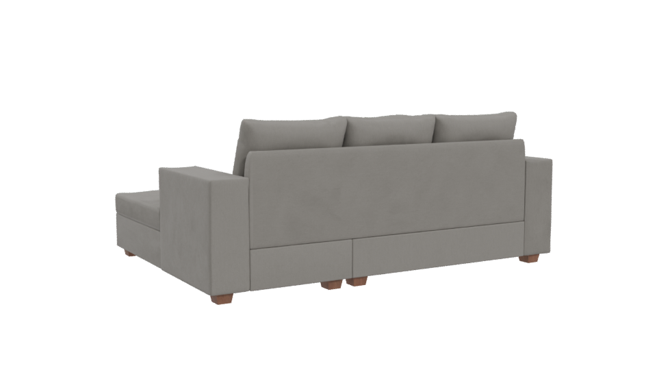 Modern Grey Sectional Sofa 3D - Professional 3D Model Render 4