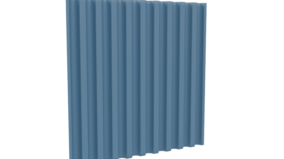 Stylized Blue Wall Panel 3D - Professional 3D Model Render 4