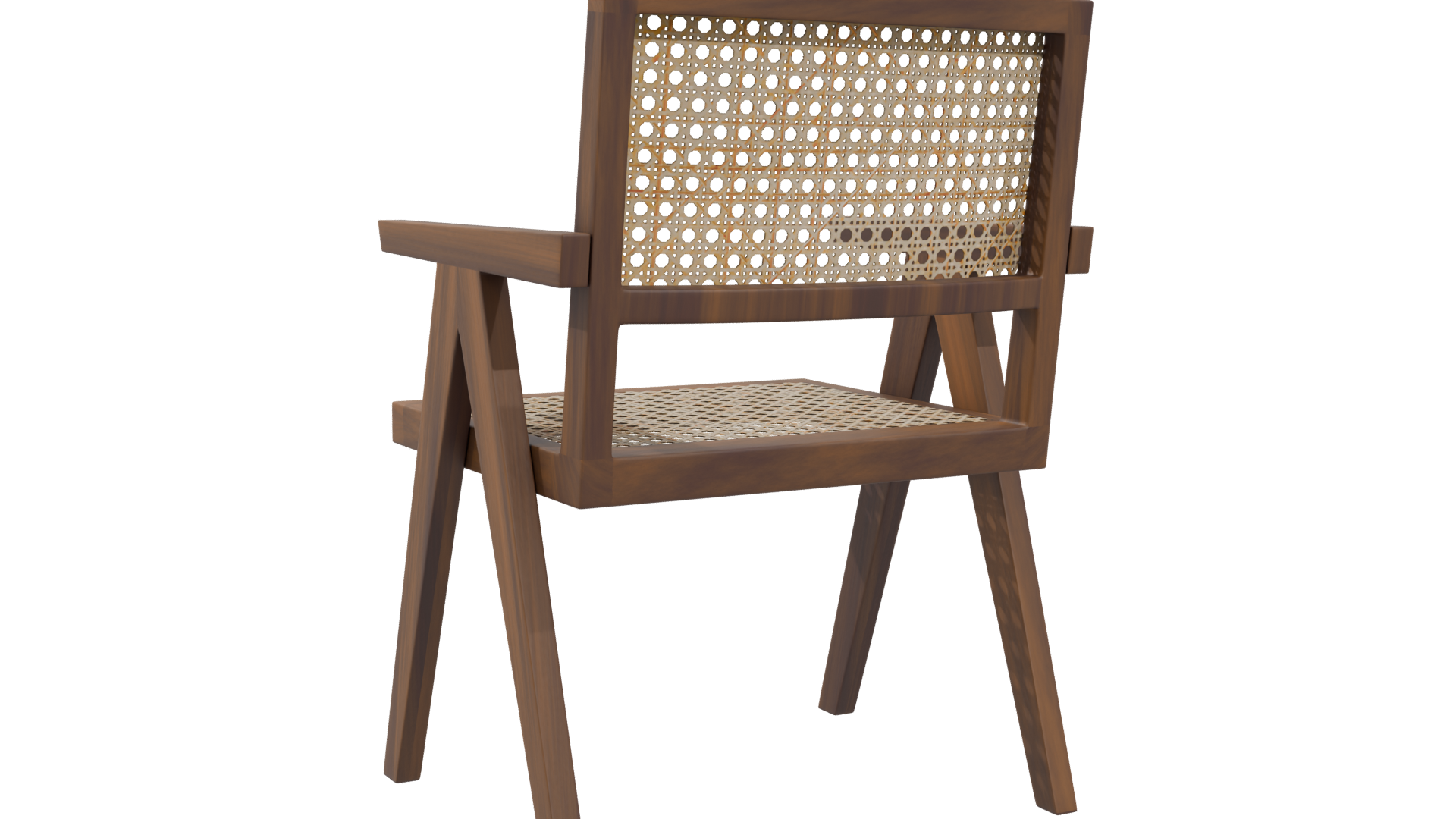 Stylish Wooden Armchair 3D Model - Professional 3D Model Render 4