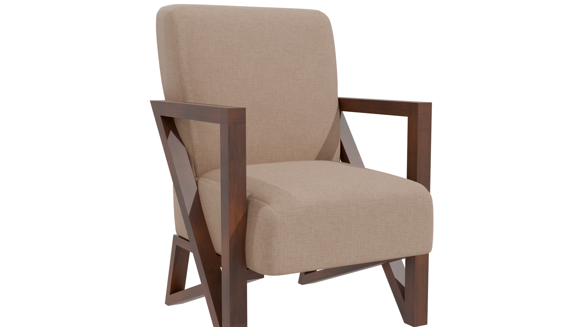 Minimalist Fabric Armchair Model - Professional 3D Model Render 25