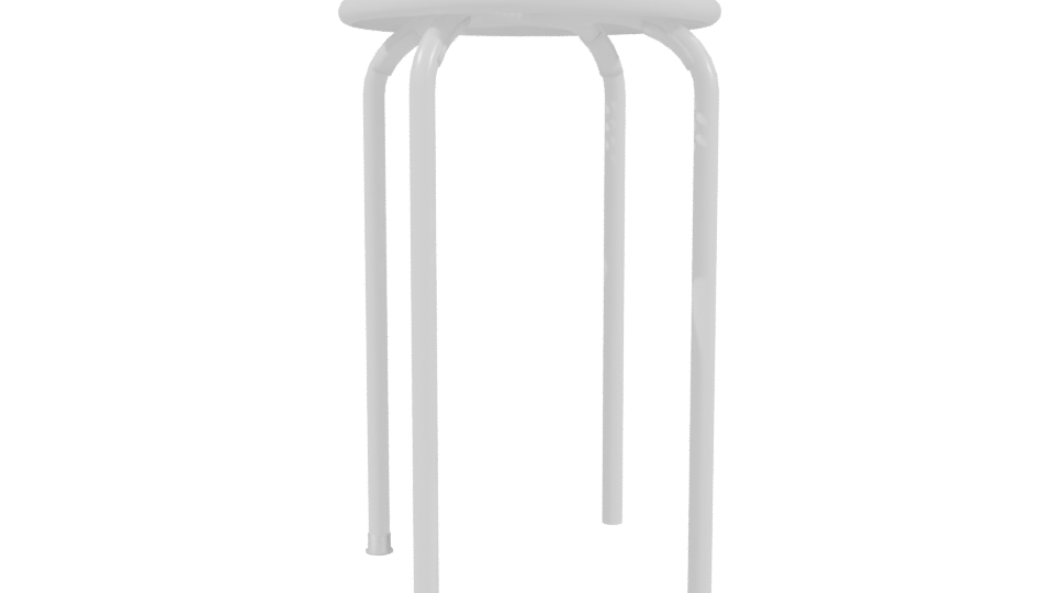 White Perforated Stool 3D Model - Professional 3D Model Render 3