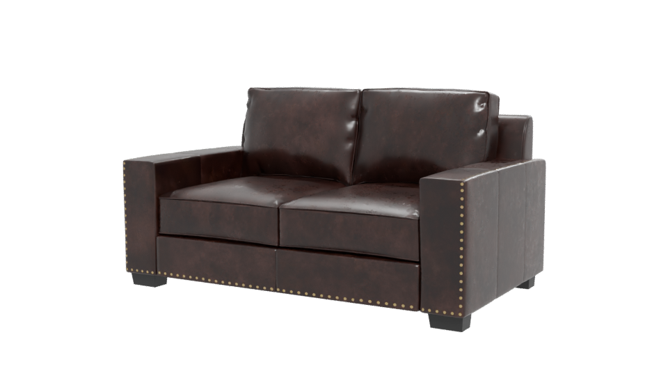 Elegant Brown Leather Sofa Model - Professional 3D Model Render 12